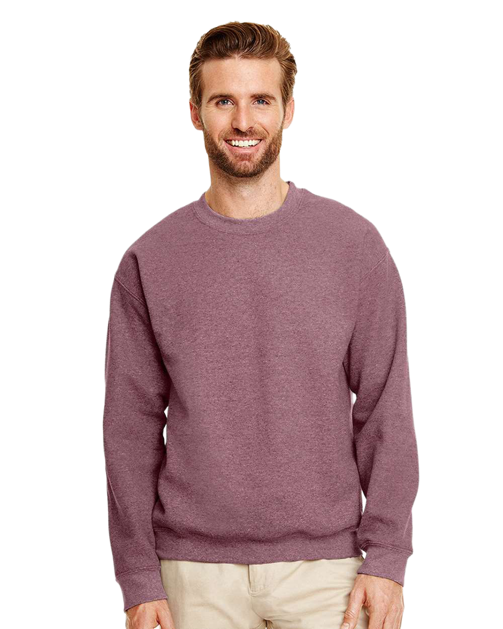 Gildan_18000_Heather_Dark_Maroon_Front_High_Model